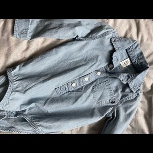 Baby boy never worn blue Jean body shirt